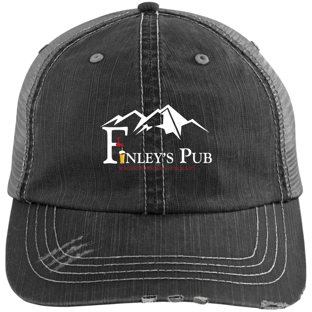 Finley's Pub Distressed Unstructured Trucker Cap
