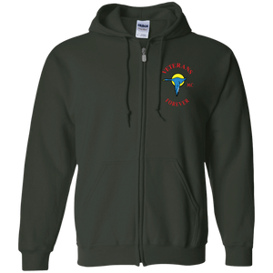 Veterans Forever goose logo with black 4500x5400 G186 Zip Up Hooded Sweatshirt