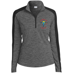 Veterans Forever goose logo with black 4500x5400 LST397 Ladies' Electric Heather Colorblock 1/4-Zip Pullover