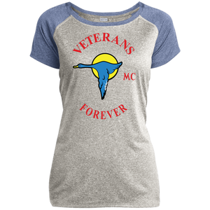 Veterans Forever goose logo with black 4500x5400 LST362 Ladies Heather on Heather Performance T-Shirt